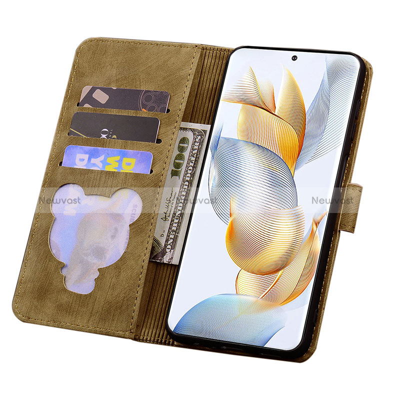 Leather Case Stands Flip Flowers Cover Holder HF1 for Huawei Honor X7a