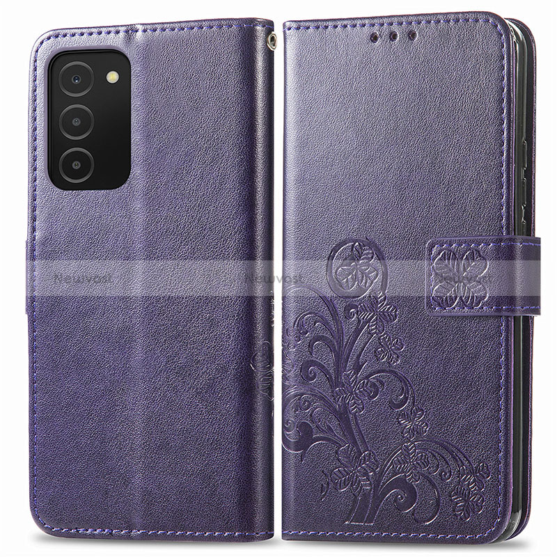 Leather Case Stands Flip Flowers Cover Holder S01D for Samsung Galaxy M02s