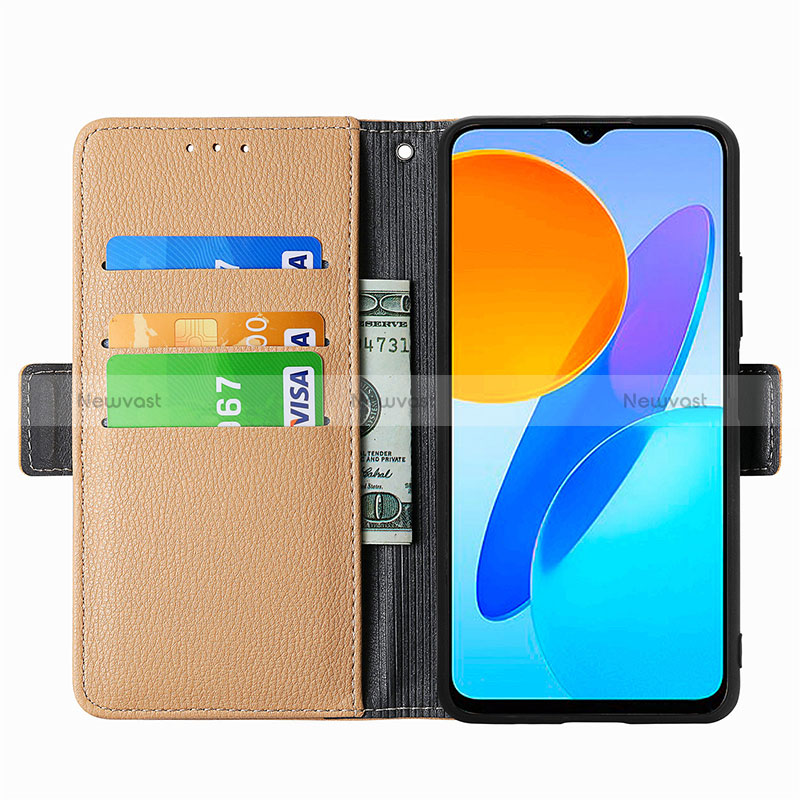 Leather Case Stands Flip Flowers Cover Holder S02D for Huawei Honor 70 Lite 5G