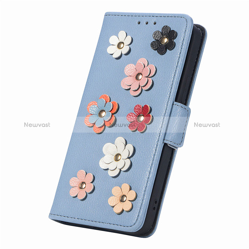 Leather Case Stands Flip Flowers Cover Holder S02D for Huawei Honor Magic4 Lite 5G