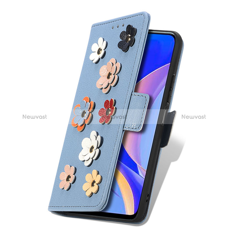 Leather Case Stands Flip Flowers Cover Holder S02D for Huawei Nova Y90