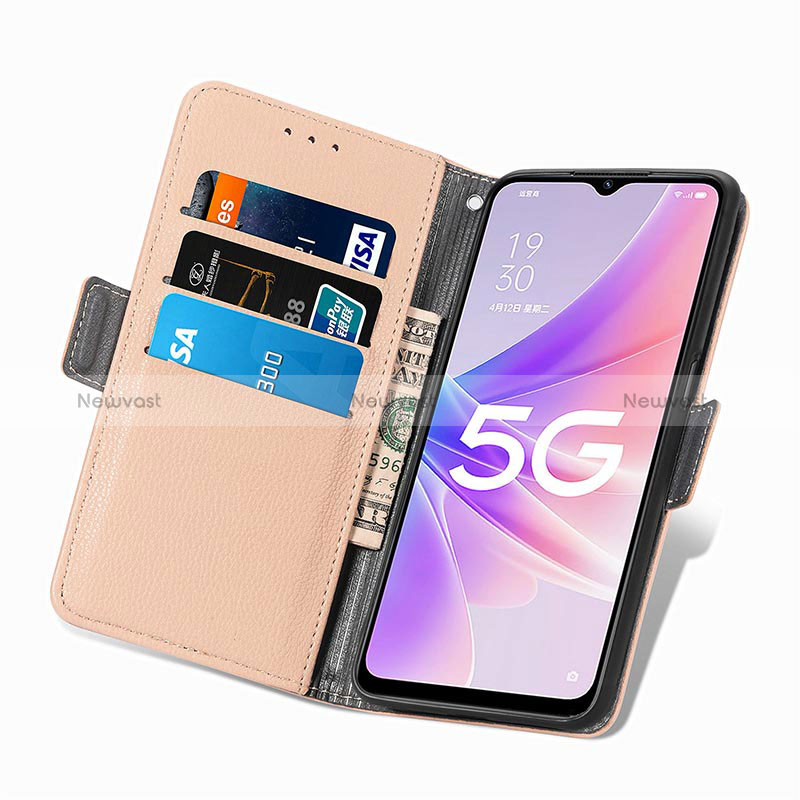 Leather Case Stands Flip Flowers Cover Holder S02D for Oppo K10 5G India