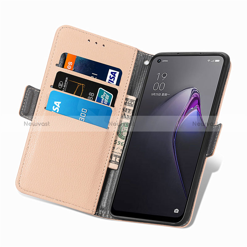 Leather Case Stands Flip Flowers Cover Holder S02D for Oppo Reno8 5G