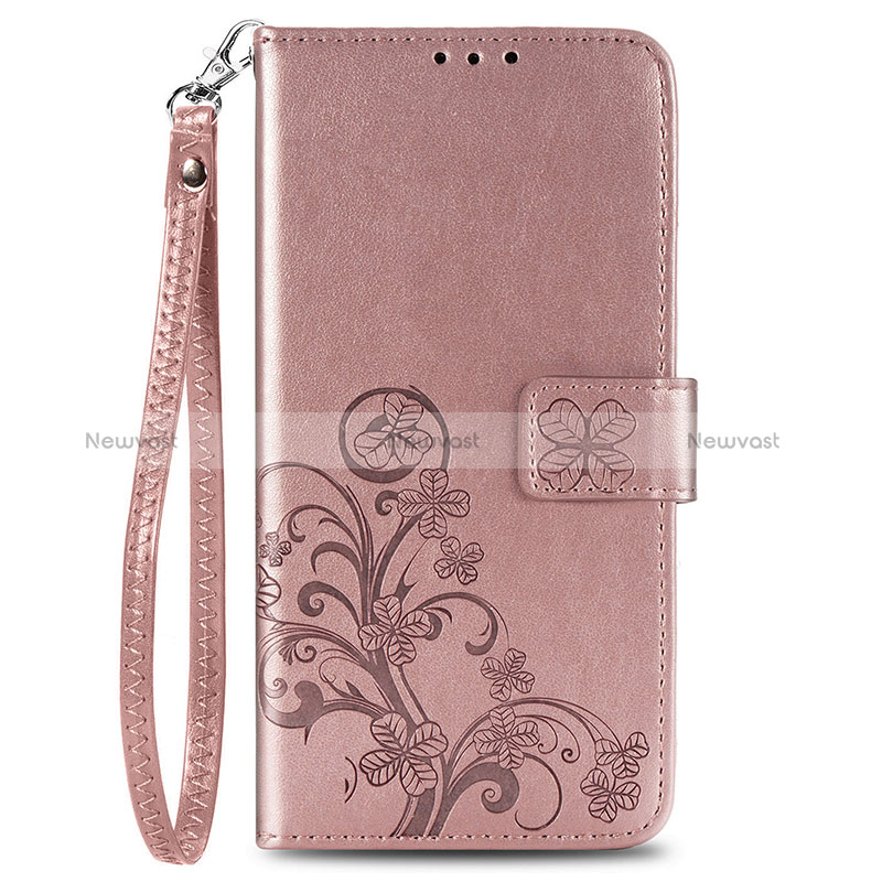 Leather Case Stands Flip Flowers Cover Holder S02D for Samsung Galaxy F41