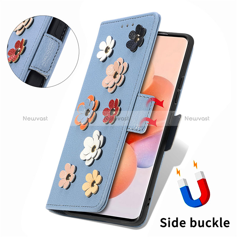 Leather Case Stands Flip Flowers Cover Holder S02D for Xiaomi Mi 12T 5G