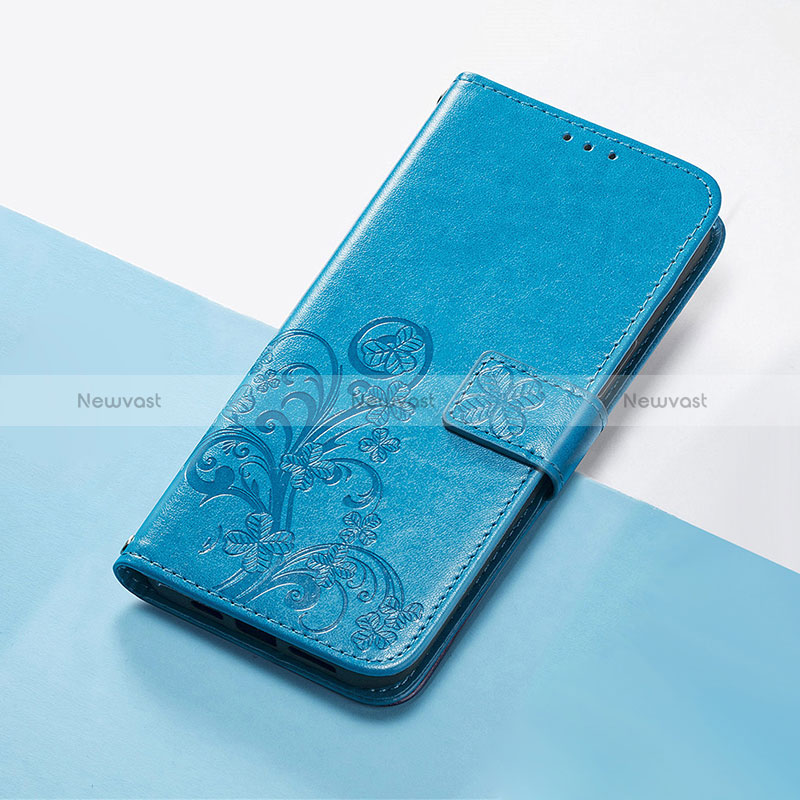 Leather Case Stands Flip Flowers Cover Holder S03D for Google Pixel 4a 5G