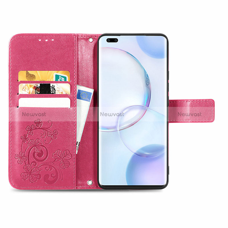 Leather Case Stands Flip Flowers Cover Holder S03D for Huawei Nova 9 Pro