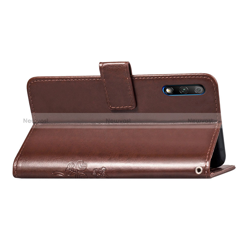 Leather Case Stands Flip Flowers Cover Holder S03D for Huawei P Smart Z (2019)