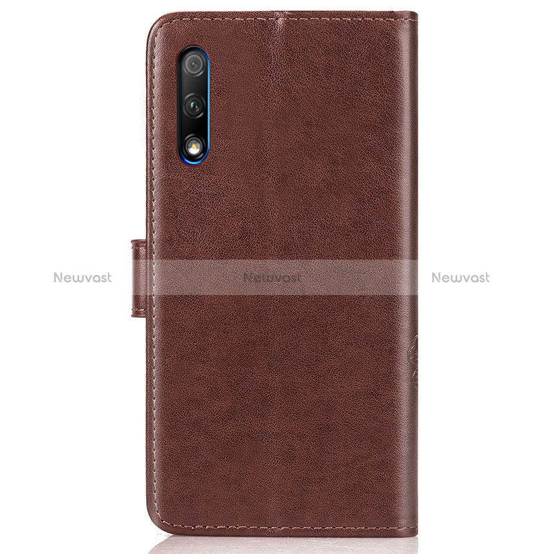 Leather Case Stands Flip Flowers Cover Holder S03D for Huawei Y9 Prime (2019)