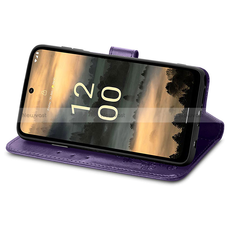 Leather Case Stands Flip Flowers Cover Holder S03D for Nokia XR21