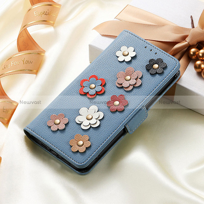 Leather Case Stands Flip Flowers Cover Holder S04D for Huawei Enjoy 50