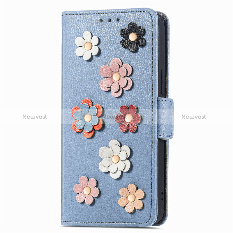 Leather Case Stands Flip Flowers Cover Holder S04D for Huawei Honor X6S