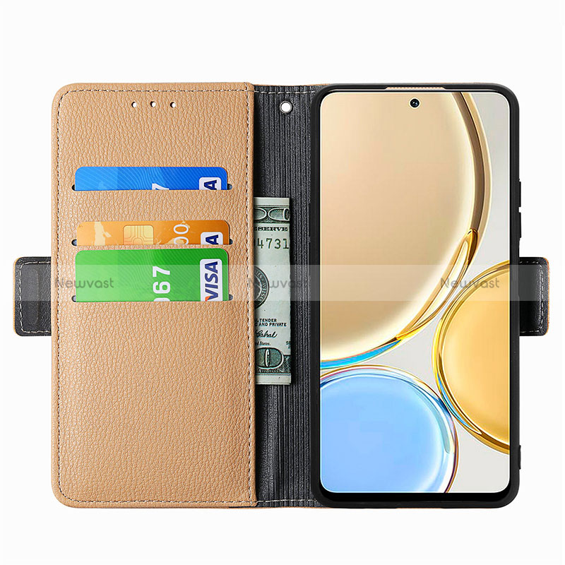 Leather Case Stands Flip Flowers Cover Holder S04D for Huawei Honor X9 5G