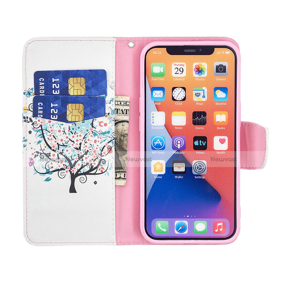 Leather Case Stands Flip Flowers Cover L01 Holder for Apple iPhone 13 Mixed