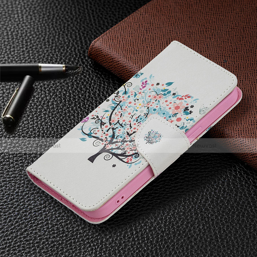 Leather Case Stands Flip Flowers Cover L01 Holder for Apple iPhone 13 Mixed