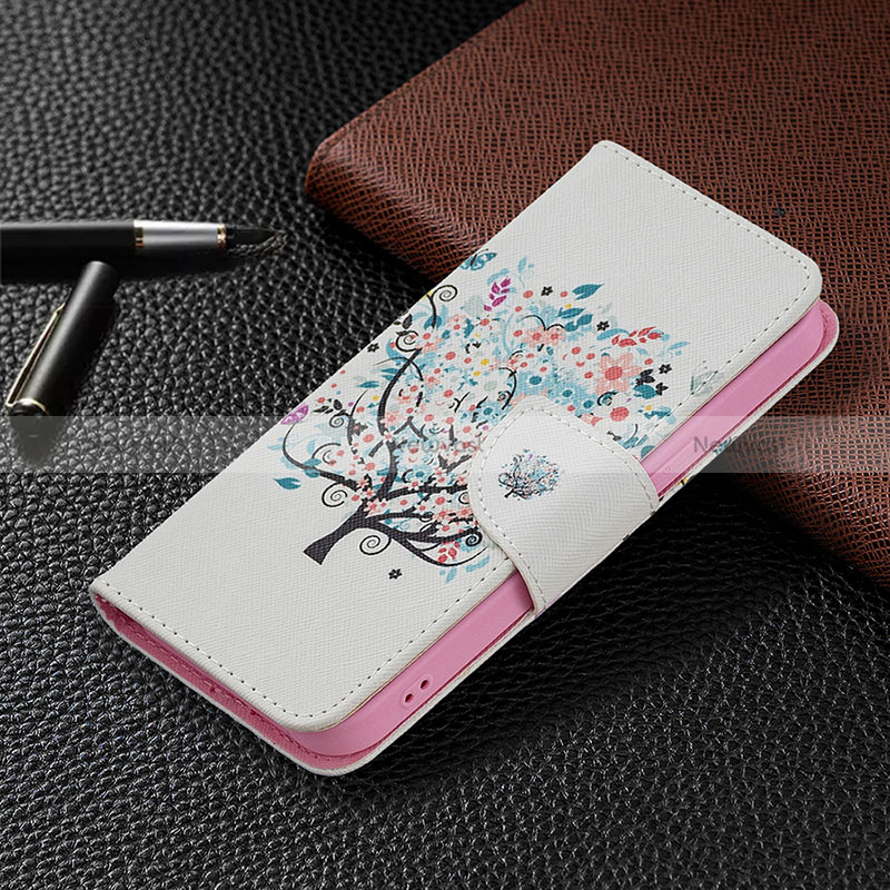 Leather Case Stands Flip Flowers Cover L01 Holder for Apple iPhone 15 Mixed