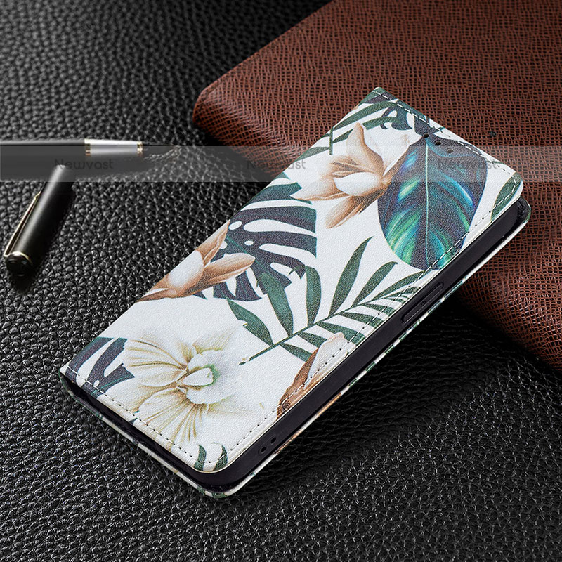 Leather Case Stands Flip Flowers Cover L01 Holder for Apple iPhone 15 Pro Max Mixed