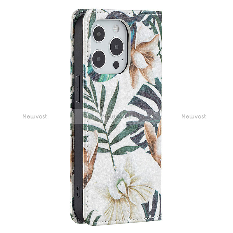 Leather Case Stands Flip Flowers Cover L01 Holder for Apple iPhone 16 Pro Max Mixed