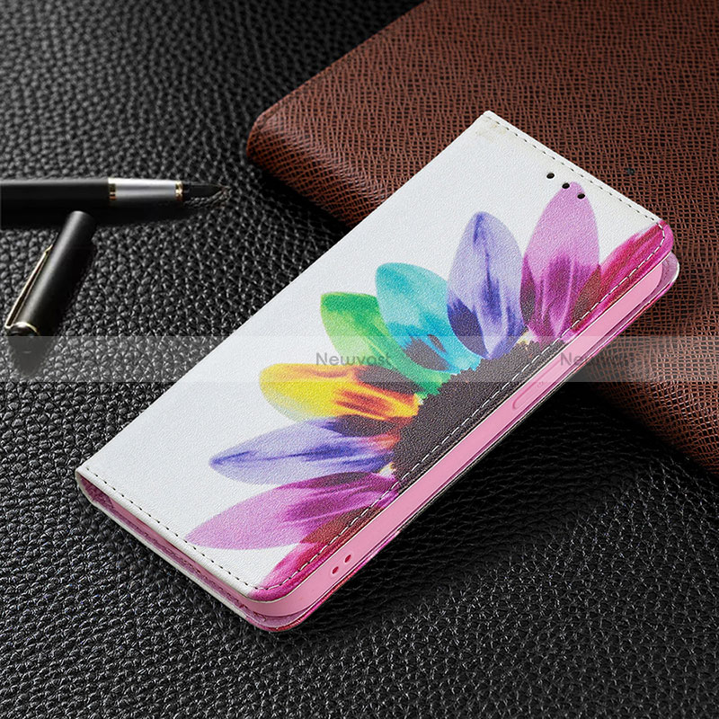 Leather Case Stands Flip Flowers Cover L01 Holder for Apple iPhone 16 Pro Max Pink