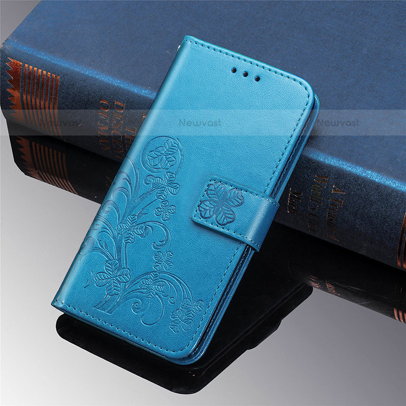 Leather Case Stands Flip Flowers Cover L01 Holder for Xiaomi Mi 11 Lite 5G NE Blue