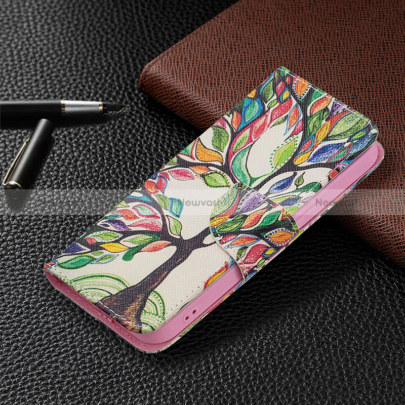 Leather Case Stands Flip Flowers Cover L02 Holder for Apple iPhone 15 Mixed