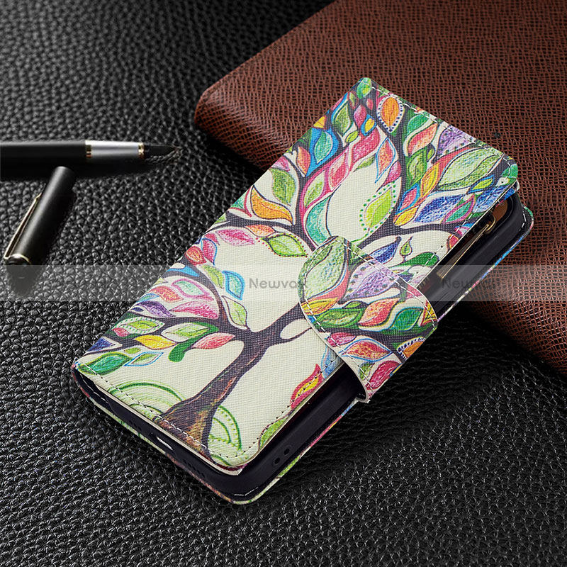 Leather Case Stands Flip Flowers Cover L03 Holder for Apple iPhone 15 Mixed