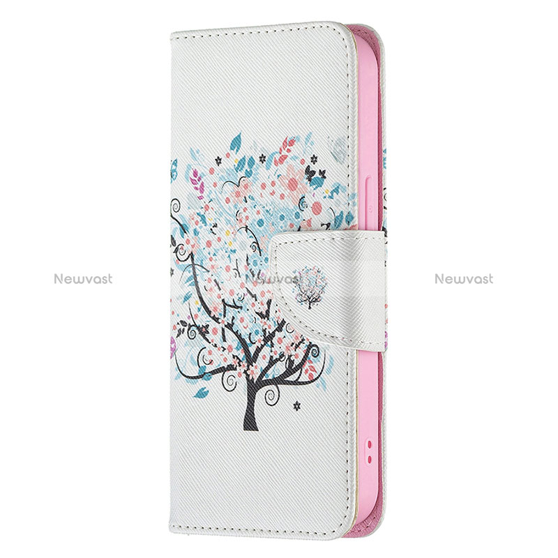 Leather Case Stands Flip Flowers Cover Z02 Holder for Apple iPhone 15 Pro Mixed