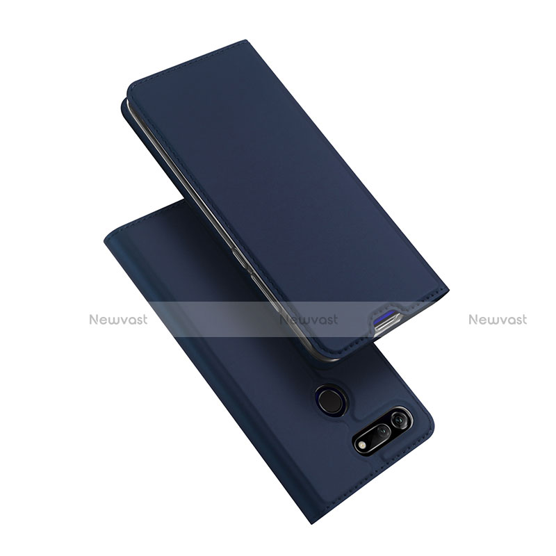 Leather Case Stands Flip Holder Cover for Huawei Honor V20 Blue