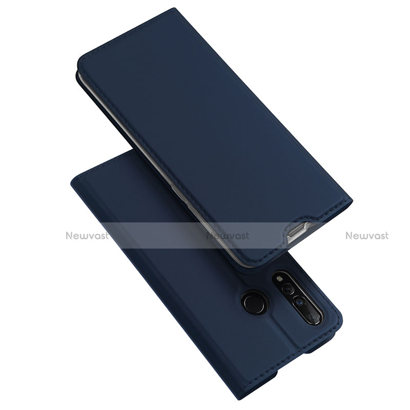 Leather Case Stands Flip Holder Cover for Huawei Nova 4 Blue