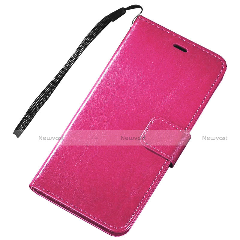 Leather Case Stands Flip Holder Cover for Huawei P Smart (2019) Hot Pink