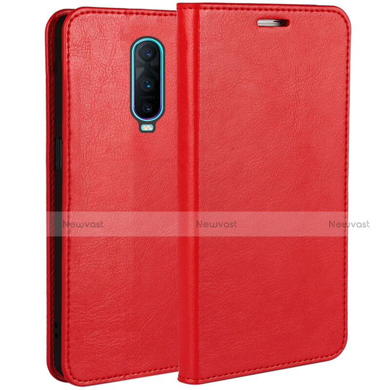 Leather Case Stands Flip Holder Cover for Oppo R17 Pro Red