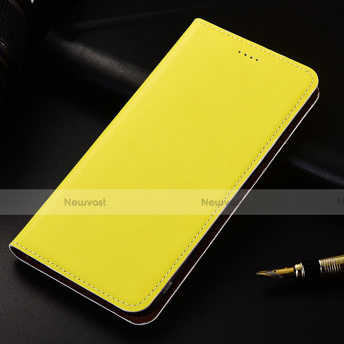 Leather Case Stands Flip Holder Cover for Samsung Galaxy A6s Yellow