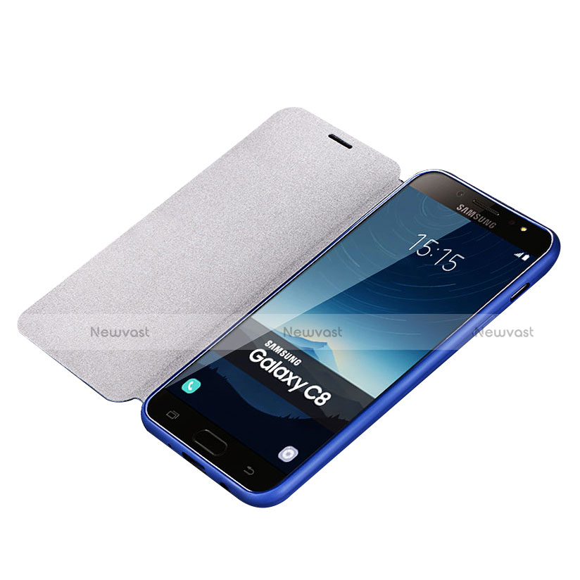 Leather Case Stands Flip Holder Cover for Samsung Galaxy C8 C710F