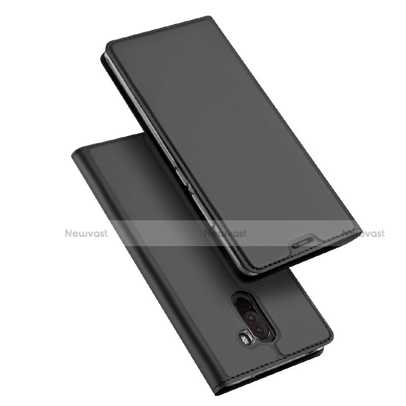 Leather Case Stands Flip Holder Cover for Xiaomi Pocophone F1 Black