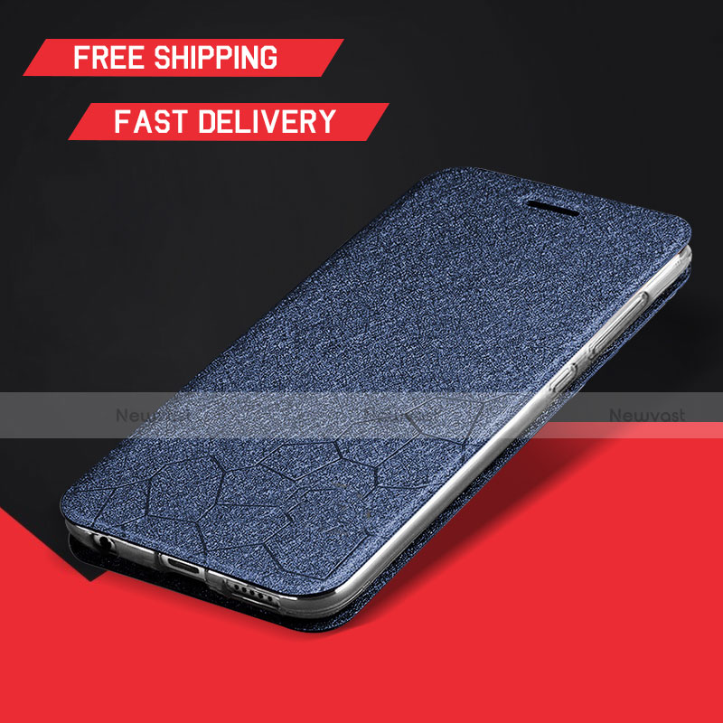 Leather Case Stands Flip Holder Cover L01 for Huawei Enjoy 9 Plus Blue