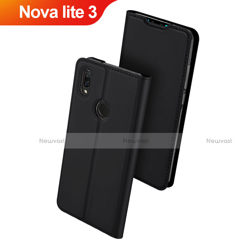 Leather Case Stands Flip Holder Cover L01 for Huawei Nova Lite 3 Black