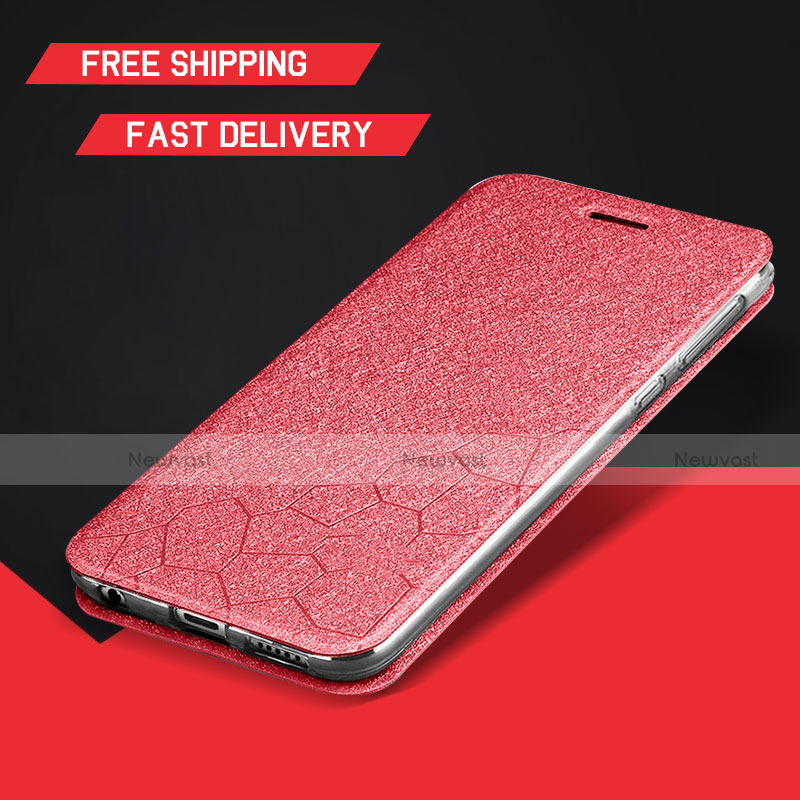 Leather Case Stands Flip Holder Cover L01 for Huawei Y9 (2019) Red