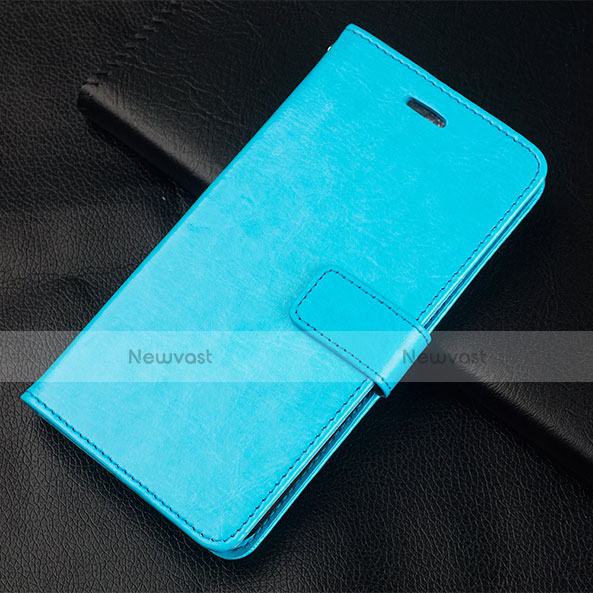 Leather Case Stands Flip Holder Cover L01 for OnePlus 5T A5010 Sky Blue