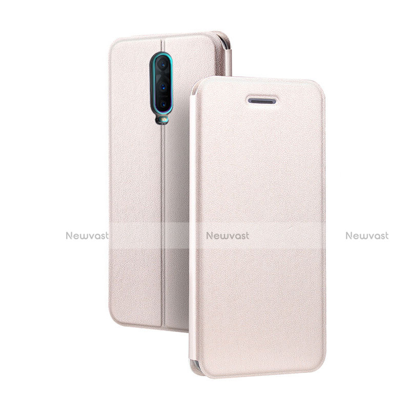 Leather Case Stands Flip Holder Cover L01 for Oppo R17 Pro Rose Gold