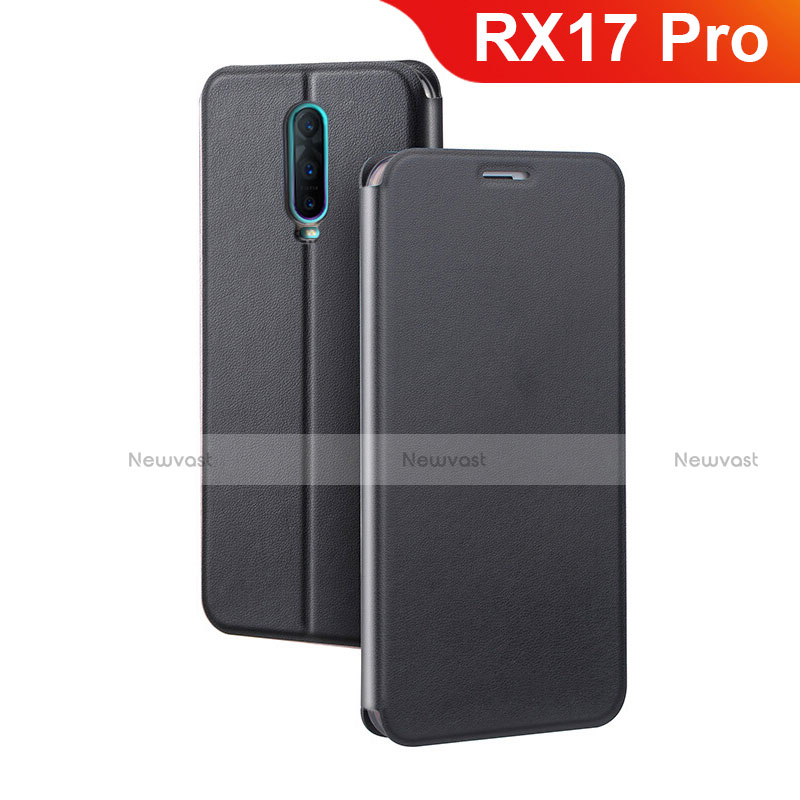 Leather Case Stands Flip Holder Cover L01 for Oppo RX17 Pro Black