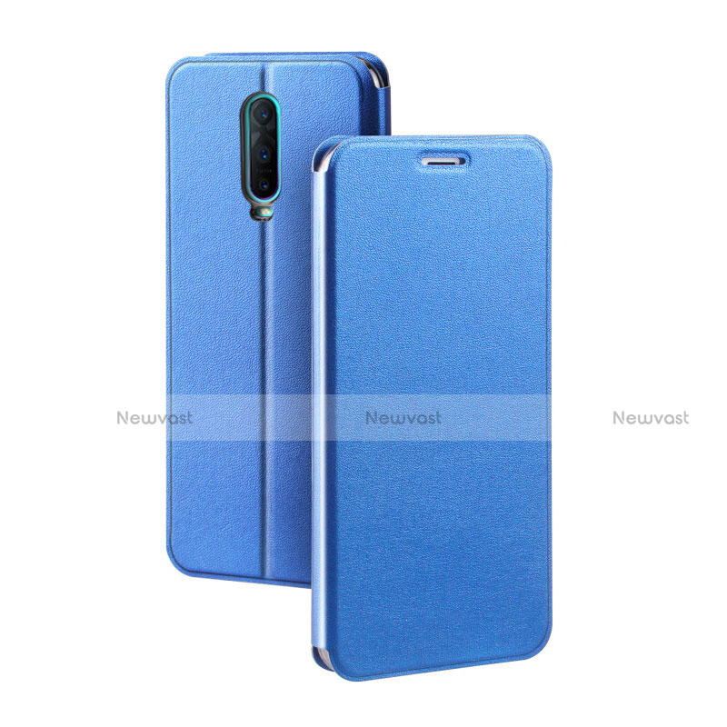 Leather Case Stands Flip Holder Cover L01 for Oppo RX17 Pro Blue