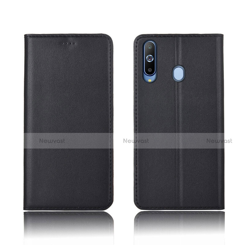 Leather Case Stands Flip Holder Cover L01 for Samsung Galaxy A8s SM-G8870 Black