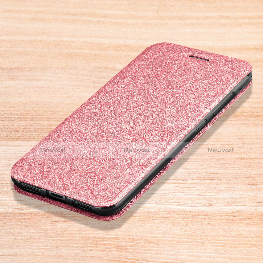 Leather Case Stands Flip Holder Cover L01 for Xiaomi Redmi Note 7 Pink