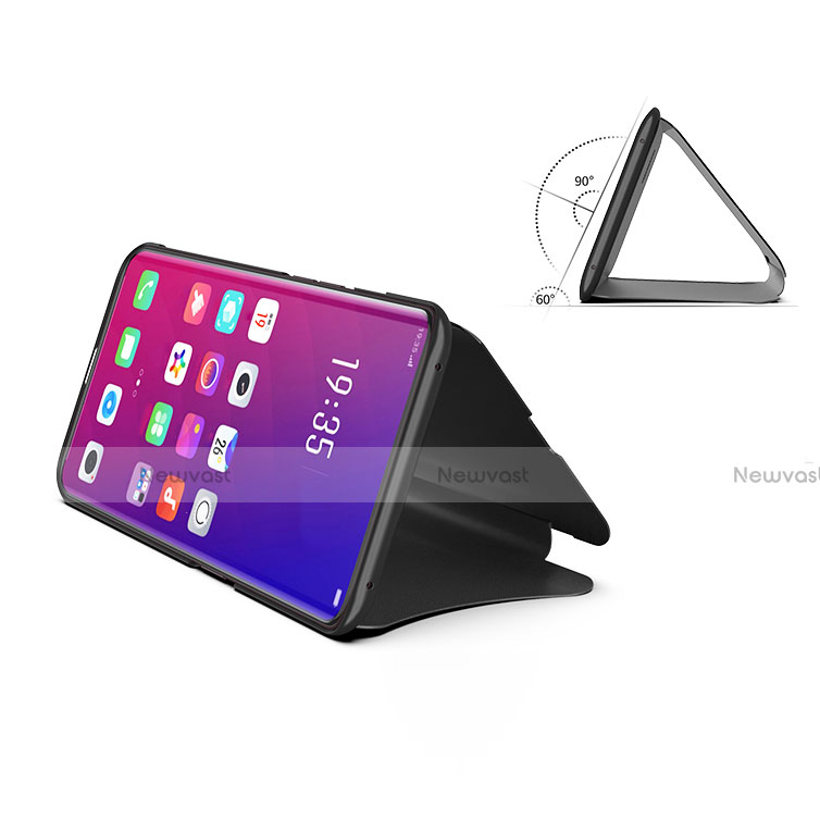 Leather Case Stands Flip Holder Mirror Cover for Oppo Find X Super Flash Edition