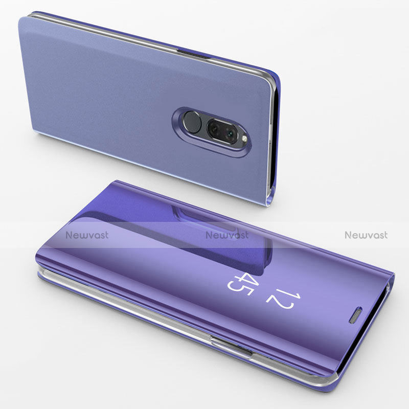 Leather Case Stands Flip Mirror Cover Holder for Huawei G10 Purple