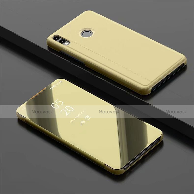 Leather Case Stands Flip Mirror Cover Holder for Huawei Honor V10 Lite Gold