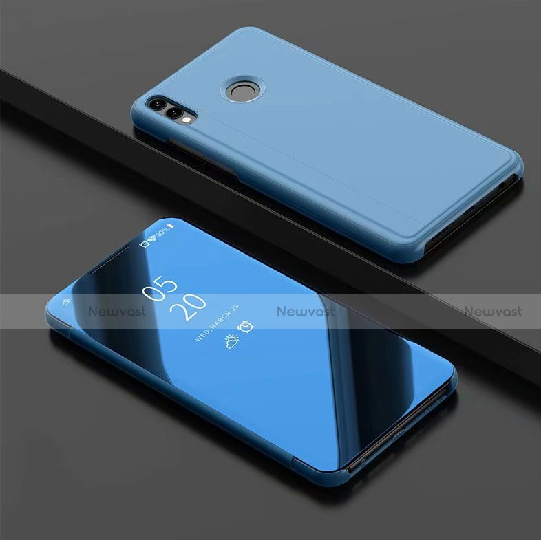 Leather Case Stands Flip Mirror Cover Holder for Huawei Honor View 10 Lite Sky Blue