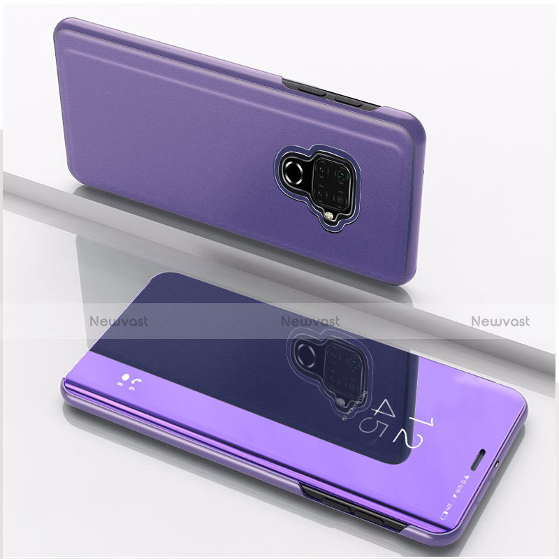 Leather Case Stands Flip Mirror Cover Holder for Huawei Nova 5i Pro Purple