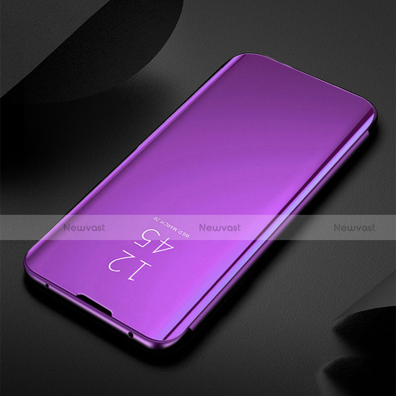 Leather Case Stands Flip Mirror Cover Holder for Huawei Nova 6 Purple