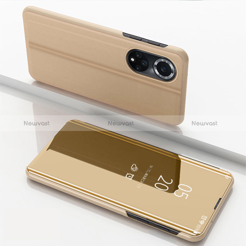 Leather Case Stands Flip Mirror Cover Holder for Huawei Nova 9 Gold